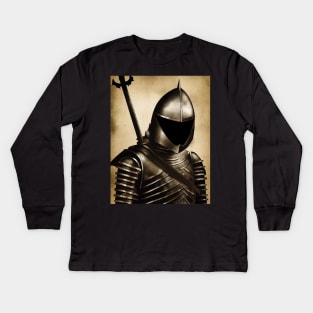 Medieval Armored Sol Kids Long Sleeve T-Shirt